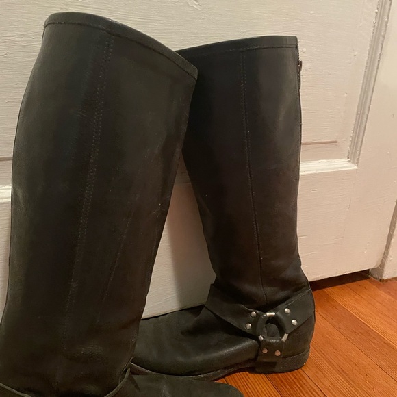 Black Veronica Harness Tall boots, black, size 8.5B - Picture 2 of 5